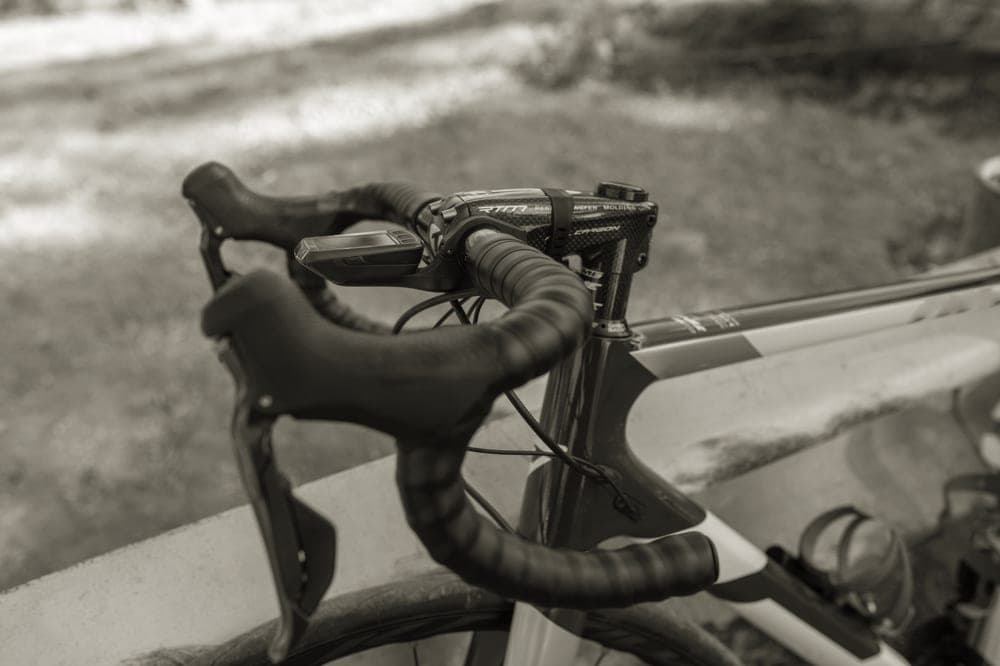 Close detail of a bicycle frame tube and weld